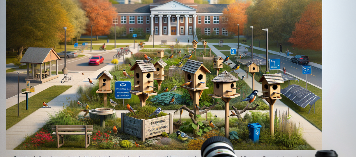 alt_text: A campus integrates bird-friendly spaces amid evolving environmental changes.