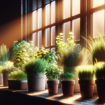 alt_text: Indoor herbs on a windowsill, sunlight streaming in, creating a fresh and vibrant atmosphere.